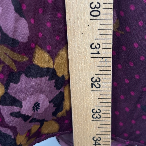 Free People Morning Light Long Sleeve Dress 6 Balloon Sleeve Floral Boho 70s - Picture 12 of 15